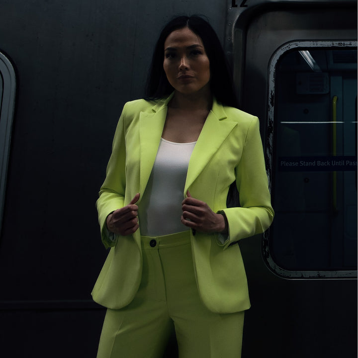 Neon Yellow Blazer For Women By Voyce Suits