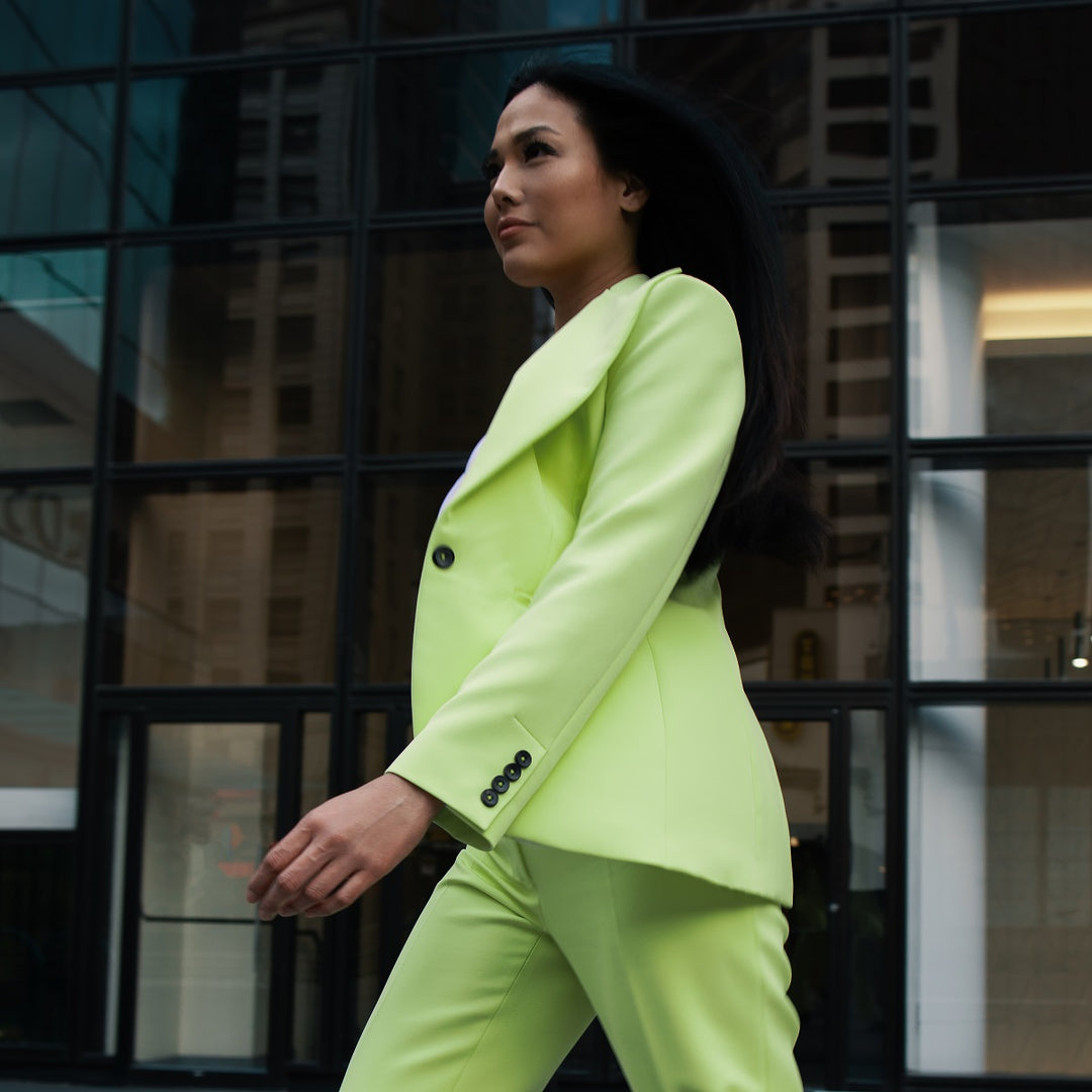 Neon Yellow Blazer For Women By Voyce Suits